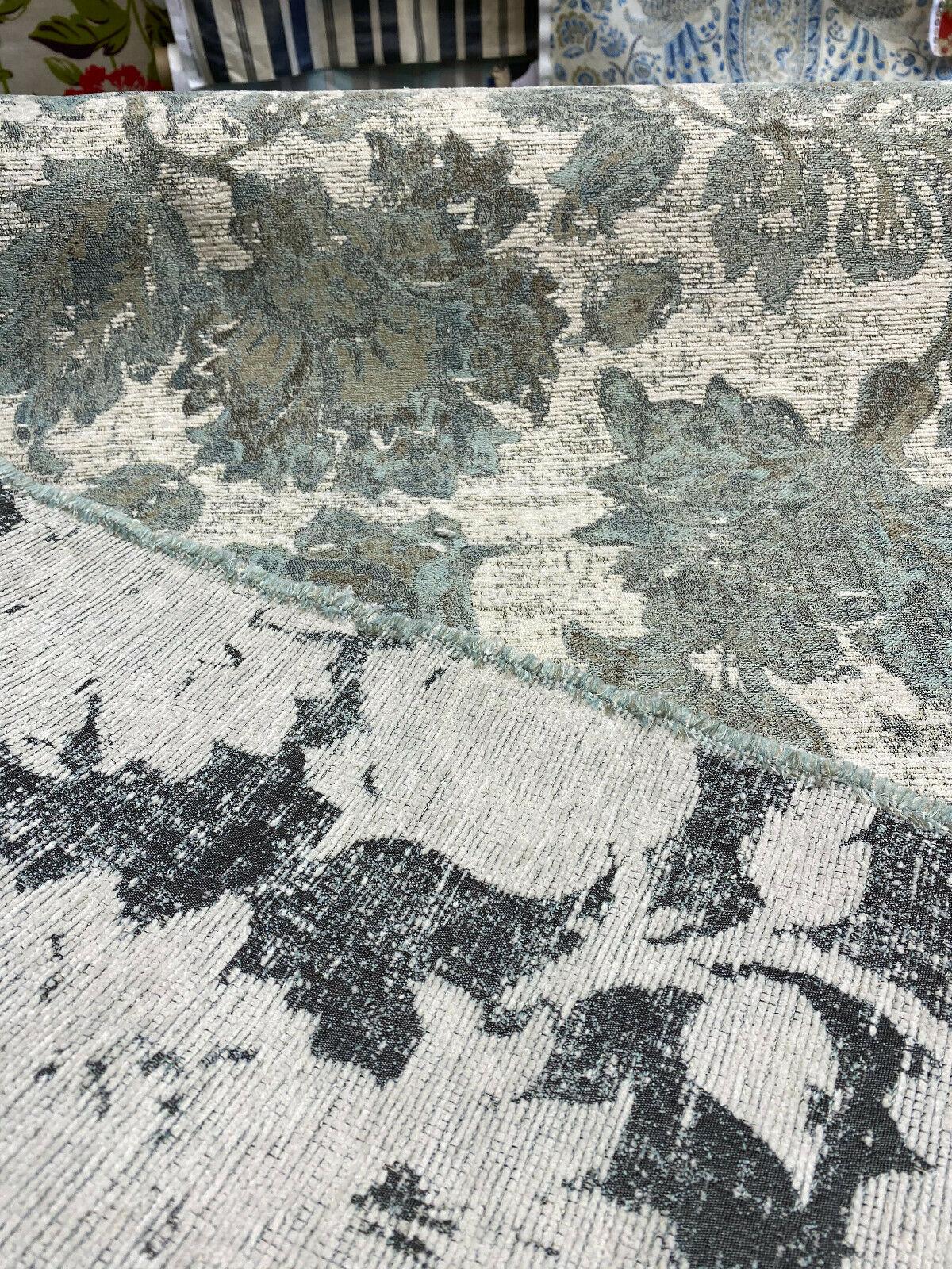 Swavelle Vintage Floral Chenille Goddess Moss Green Fabric - Moss Green Floral Pattern, 57" Width (1 Yard)