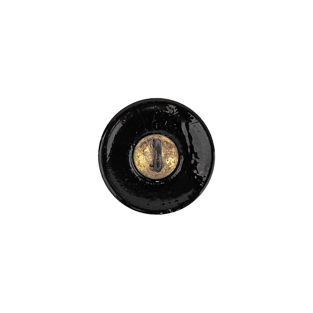 Vintage Gunmetal Classical Shank Back Glass Button - 22L/14mm