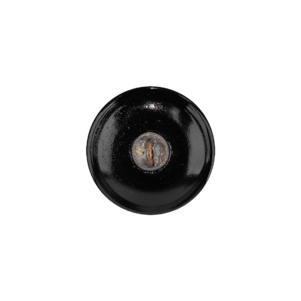 Vintage Gunmetal Floral Shank Back Glass Button - 28L/18mm