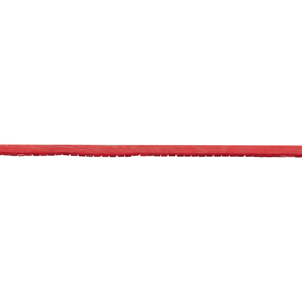 Vintage Red Bugle Beads on Red Trimming - 0.375"
