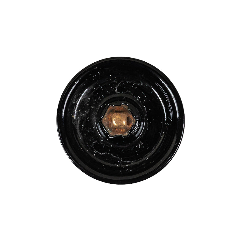 Vintage Matte Jet Smooth Top Faceted Shank Back Glass Button - 35L/22mm