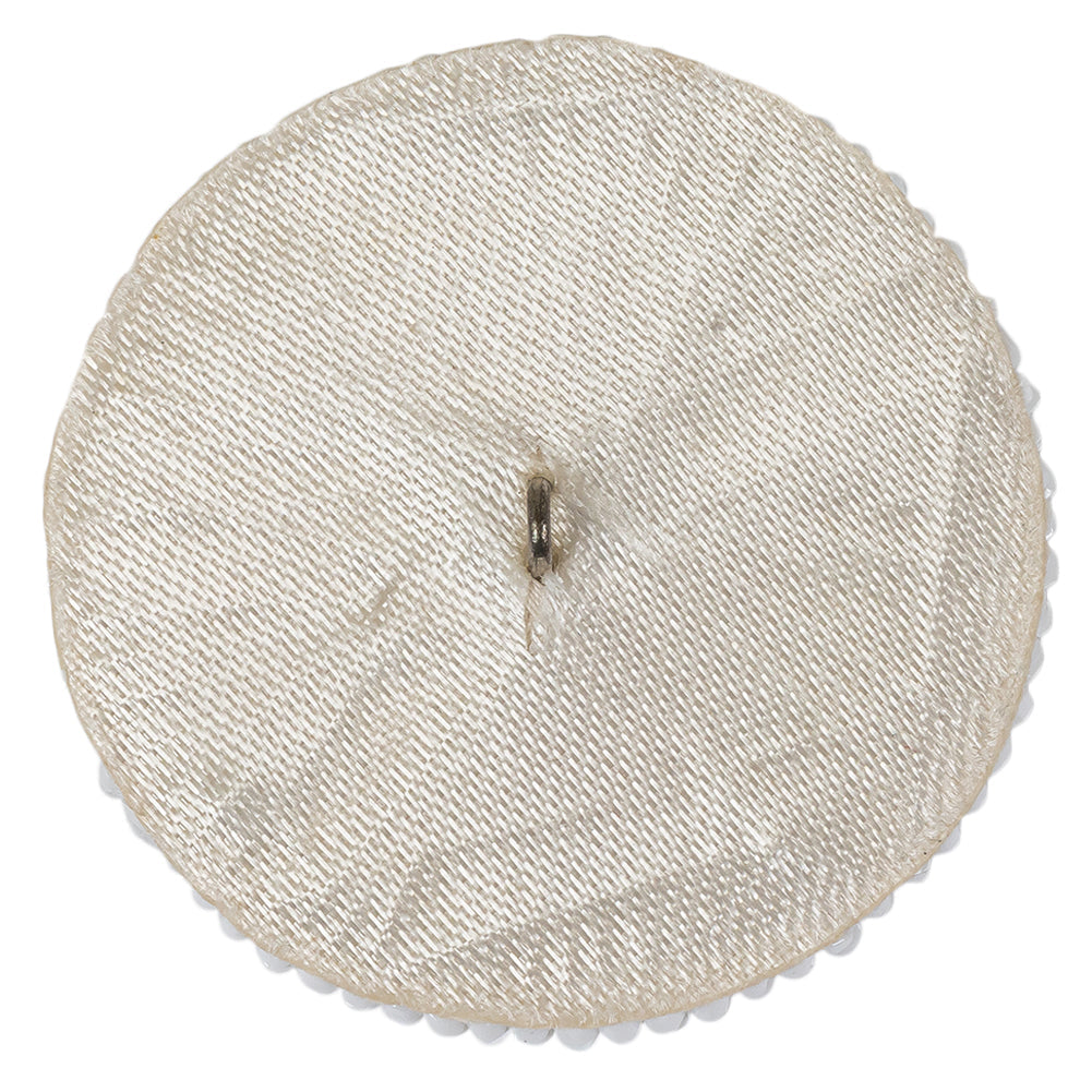 Vintage White Cross Seed Beaded Shank Back Button - 66L/42mm