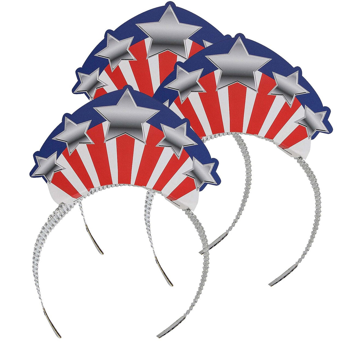 5 3/4" x 4" Kids Patriotic Lady Liberty Crown Cardstock Tiaras 12 Pc.