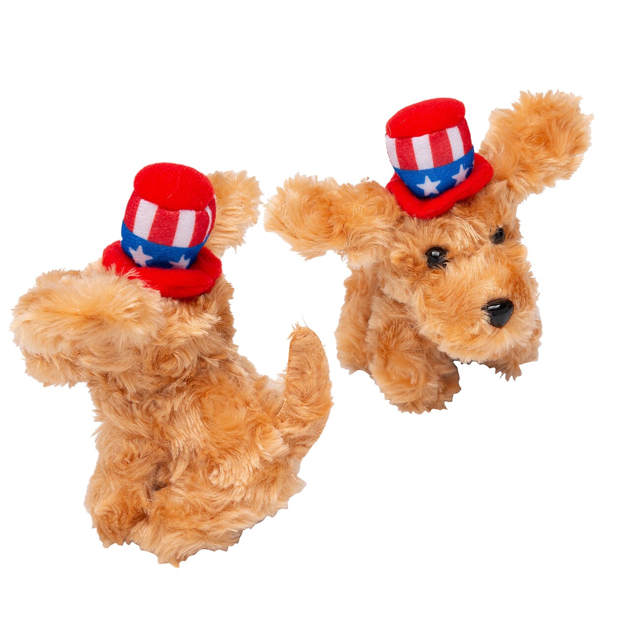 4" x 4 1/2" Patriotic Stuffed Labradoodles with Hat 12 Pieces