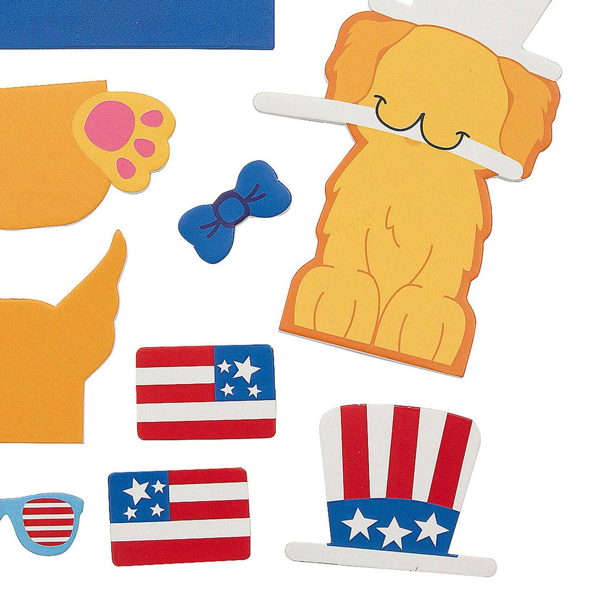 4" x 5 1/4" 3D Patriotic Golden Retriever Holding Flag Foam Craft Kit Makes 12