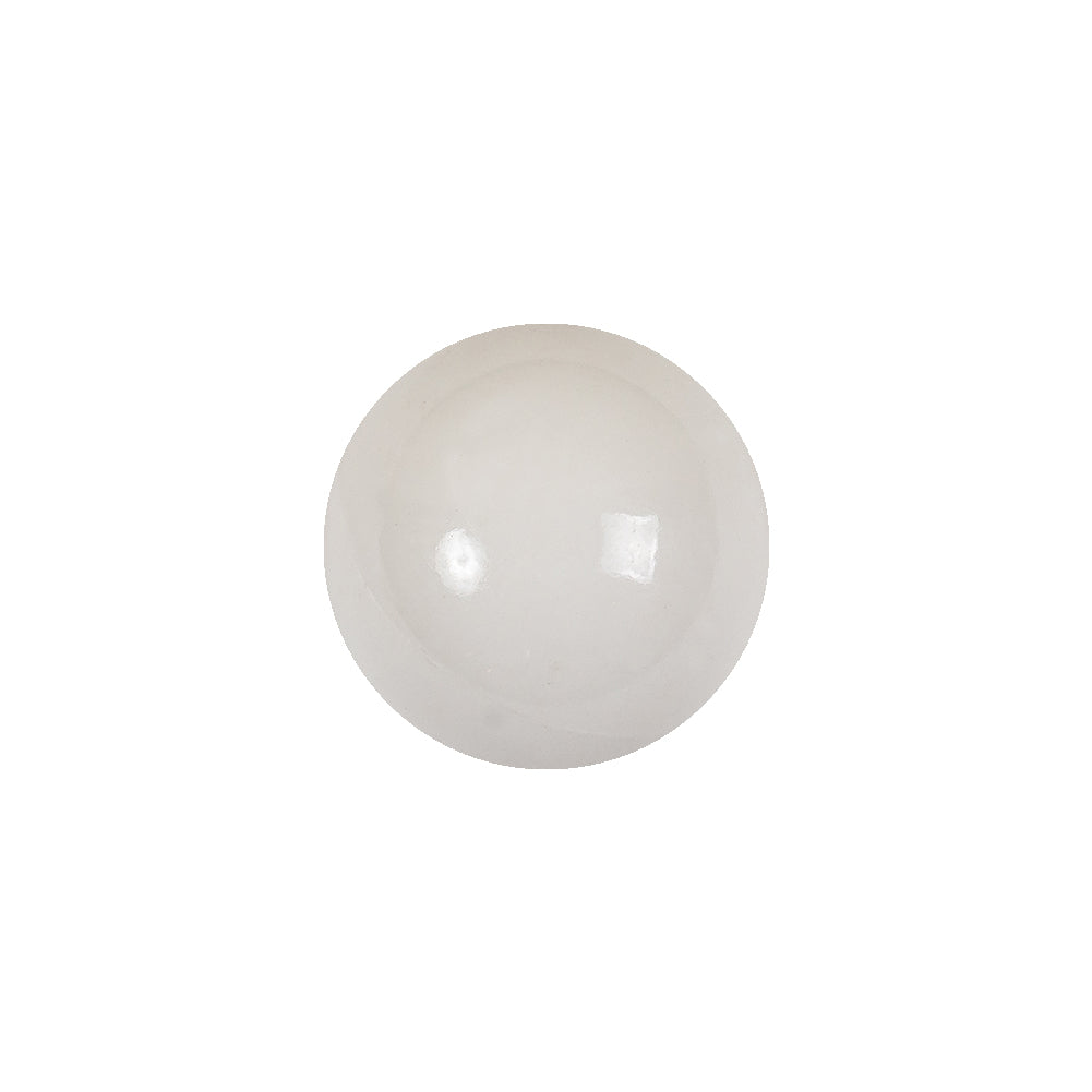 Vintage White Glass Shank Back Ball Button - 25L/16mm