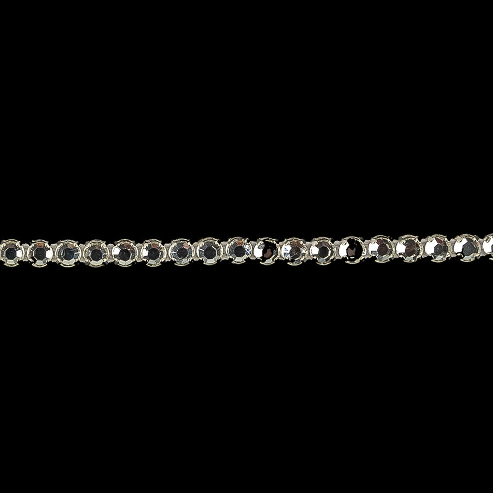 Vintage Swarovski One Row Crystal and Silver Rhinestone Trimming - 0.1875"