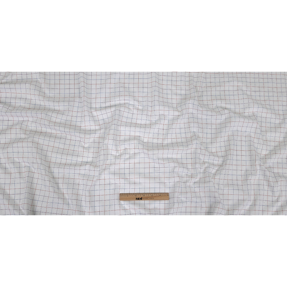 White, Adrenaline Rush and Nebulas Blue Gridded Checks Cotton Shirting
