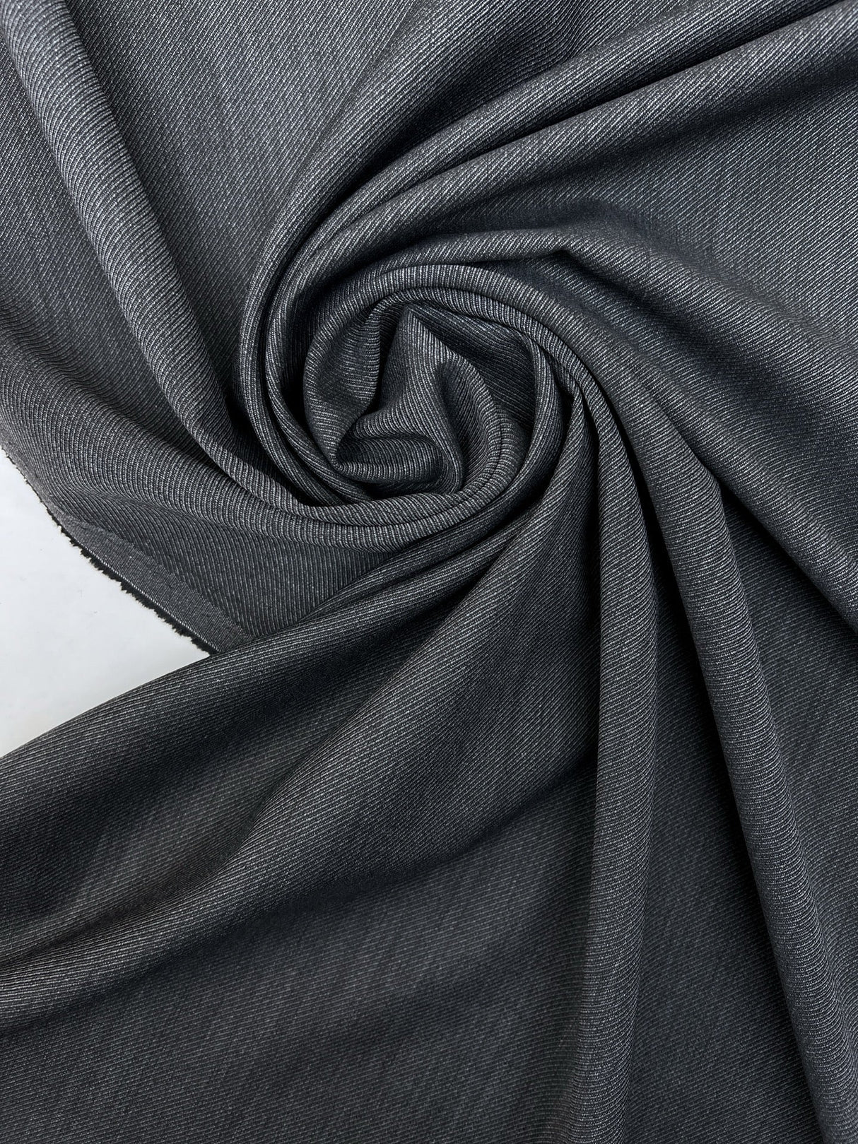 Wool Twill Suit Fabric Melange Gray