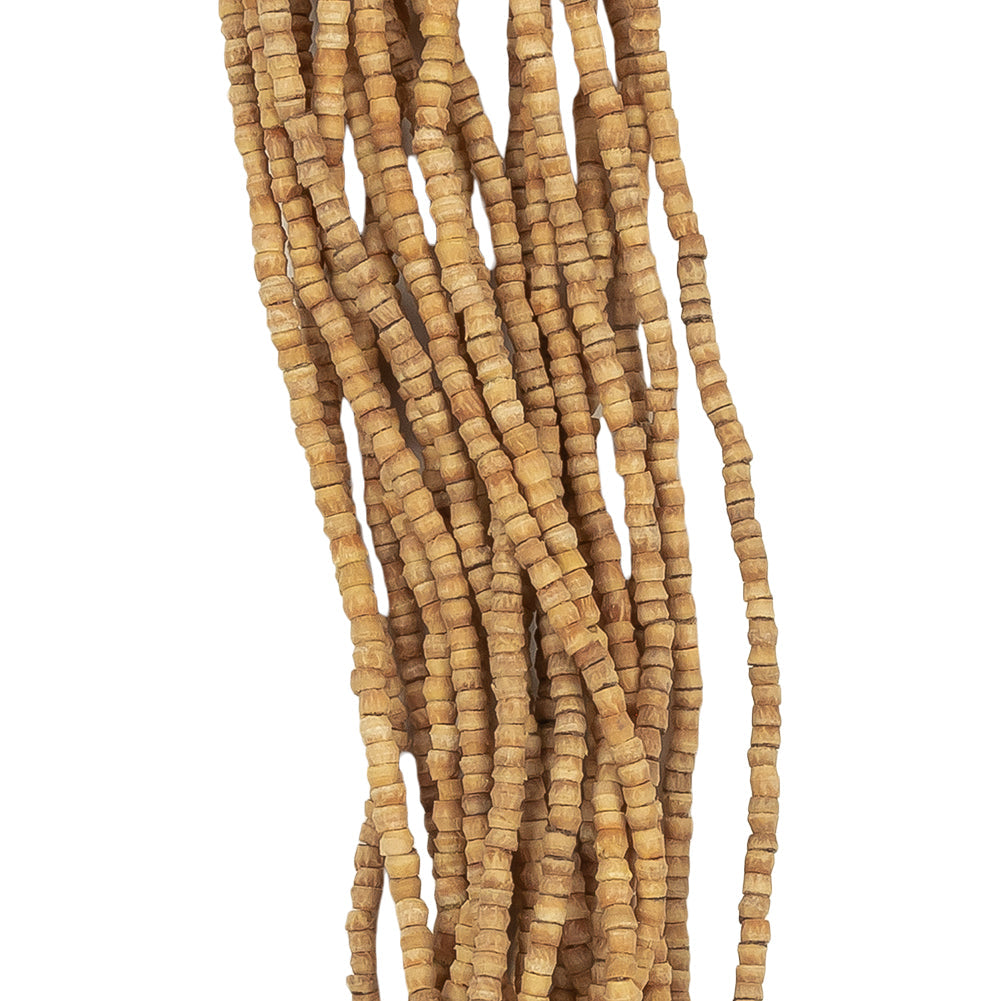 Vintage Natural Wood Beaded Tassel - 6"