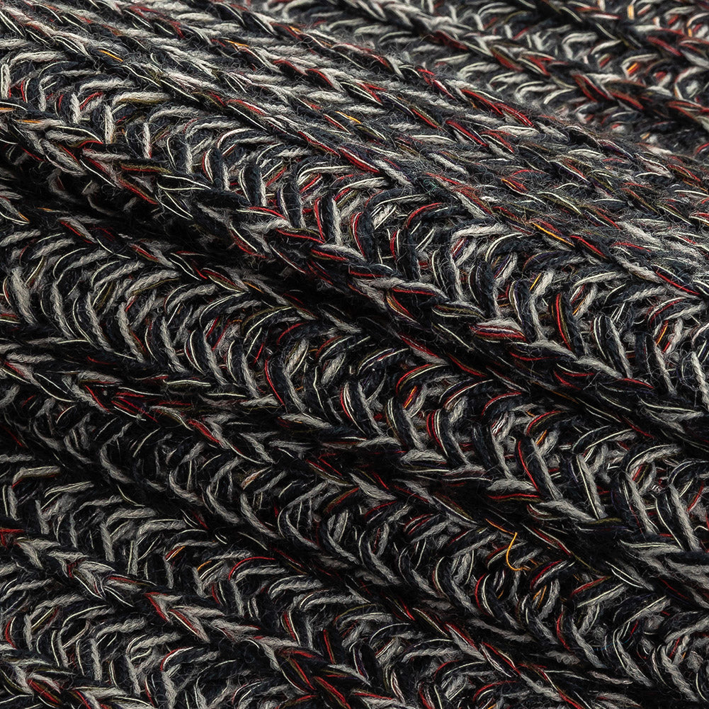 Italian Charcoal, Red and White Chunky Wool Knit