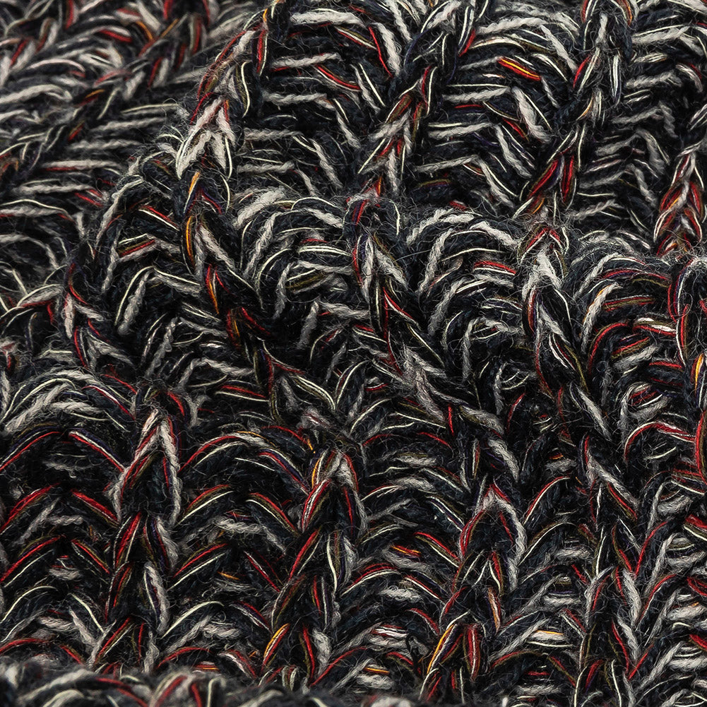 Italian Charcoal, Red and White Chunky Wool Knit