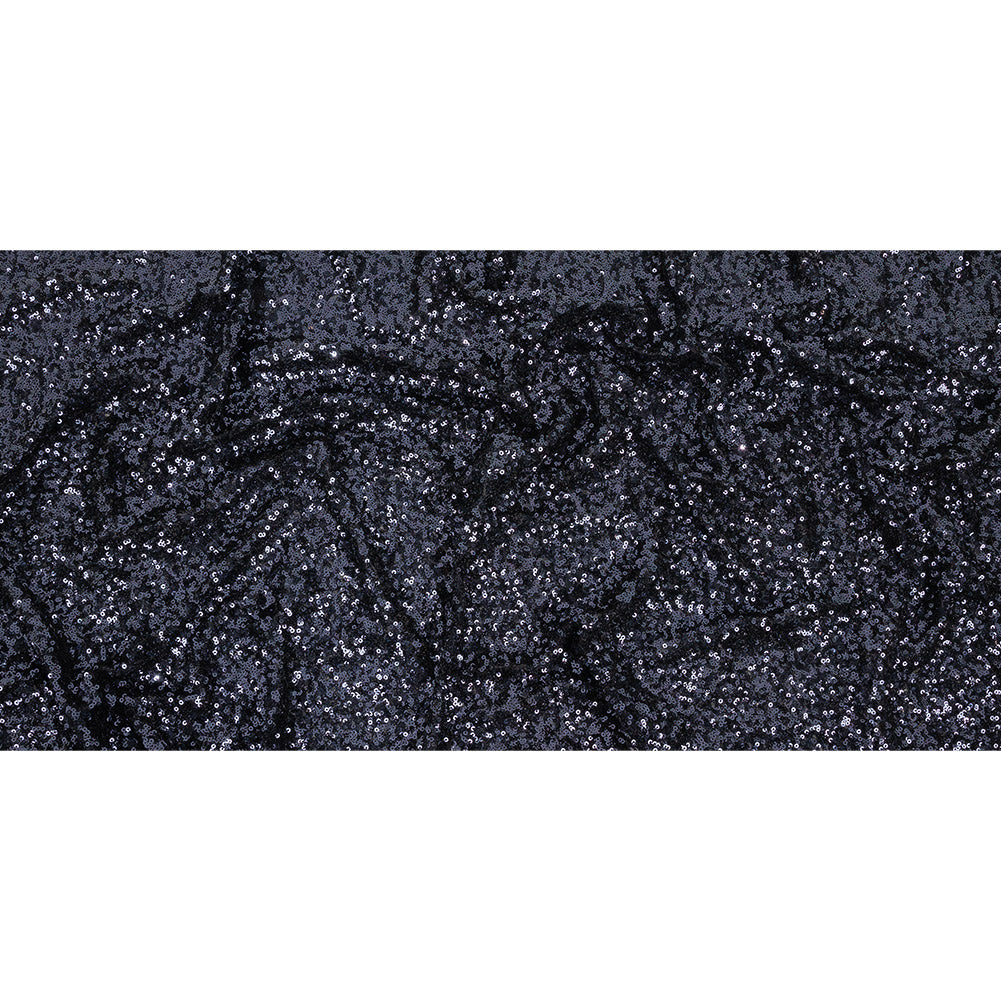 Neon Navy Clustered Baby Sequins on Stretch Mesh