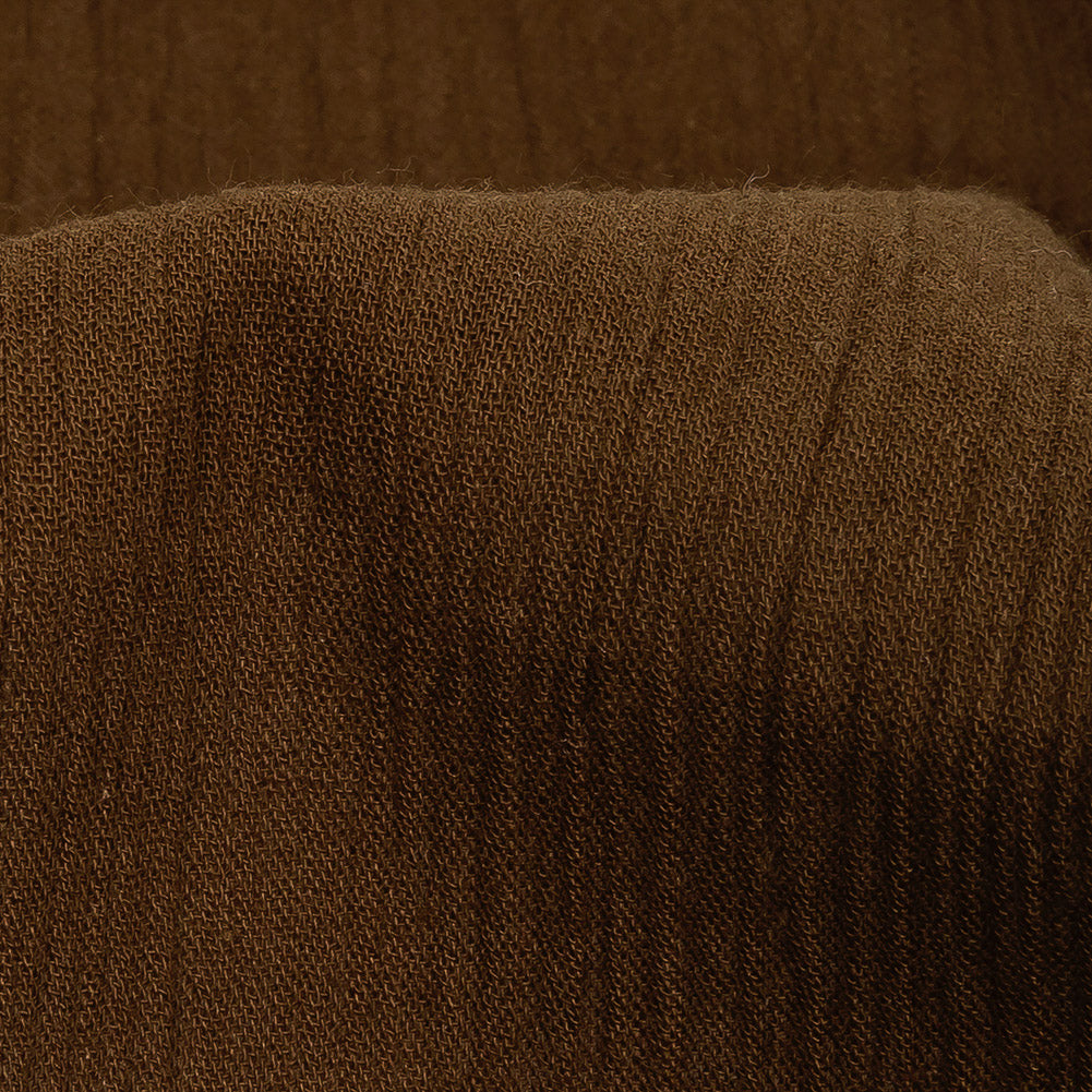 New Tobacco Crinkled Cotton Voile