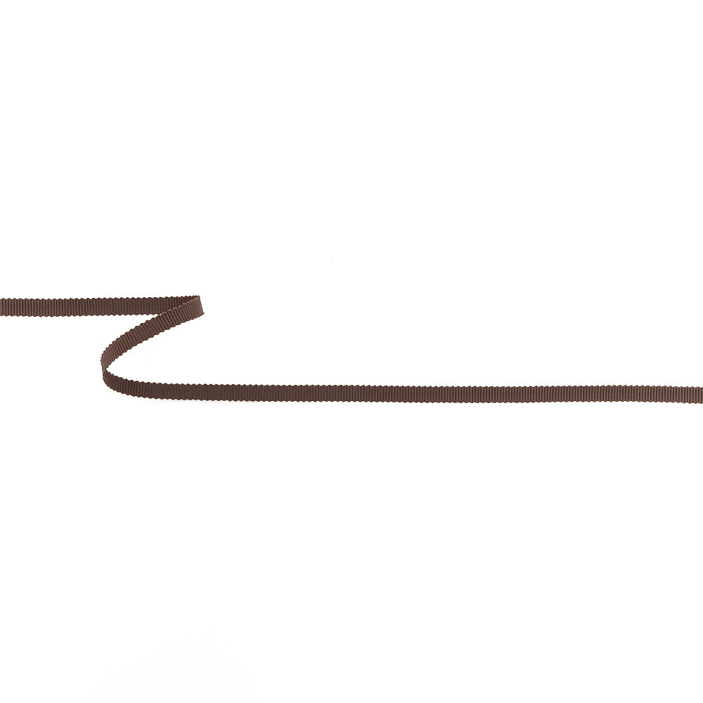 Deep Brown Petersham Grosgrain Ribbon - 0.25"