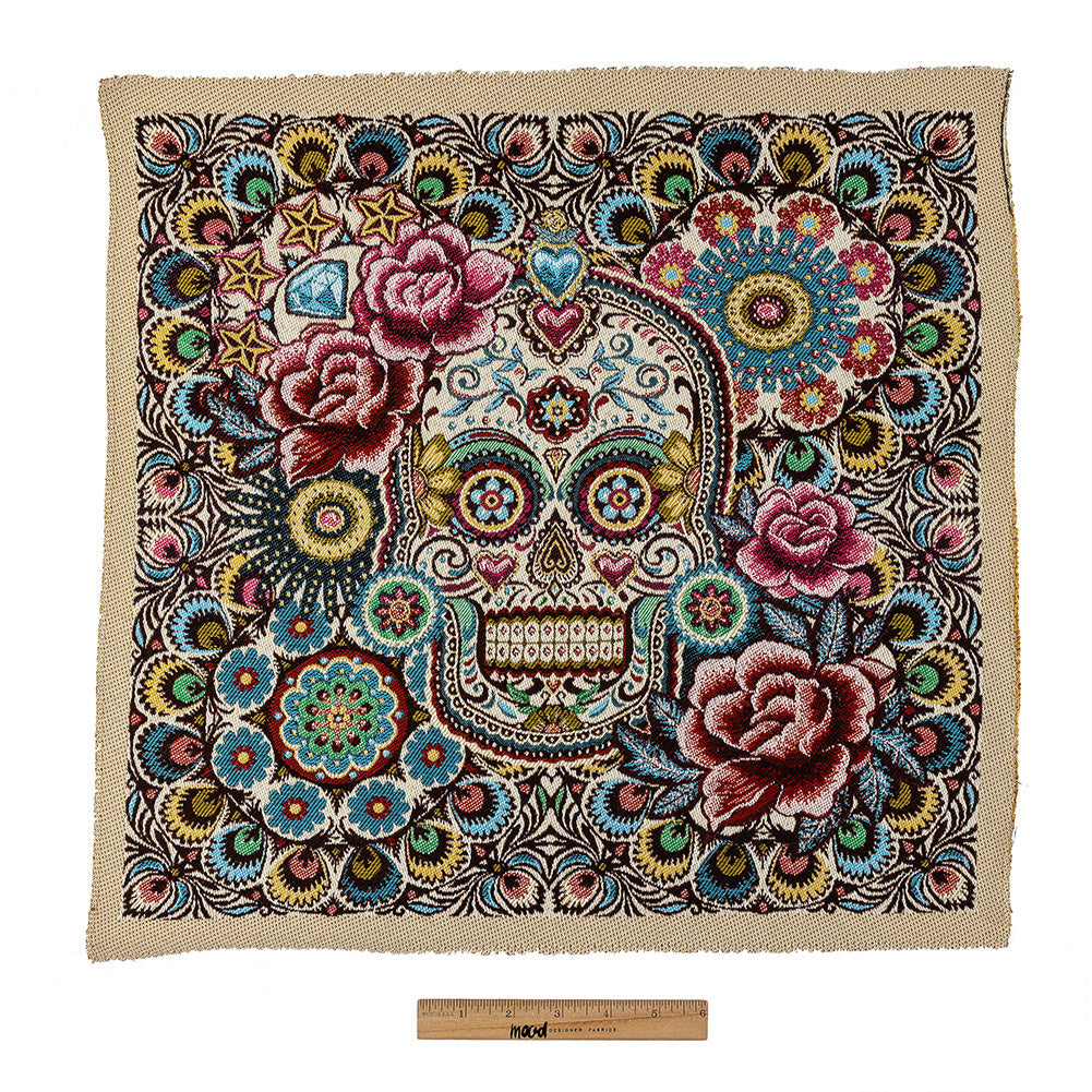 French Pale Yellow Sugar Mandalas Oversized Square Patch - 18.875"