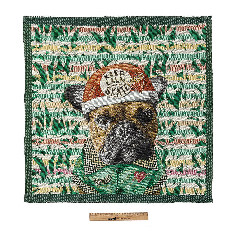 French Green Keep Calm Skater Oversized Square Patch - 18.875"