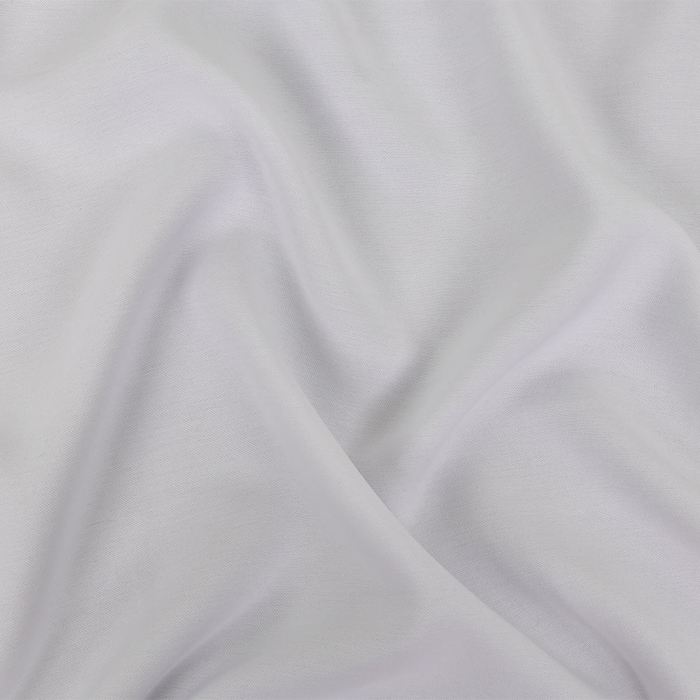 Ultra-Soft Rayon and Recycled Polyester Twill - White - Zarria Collection