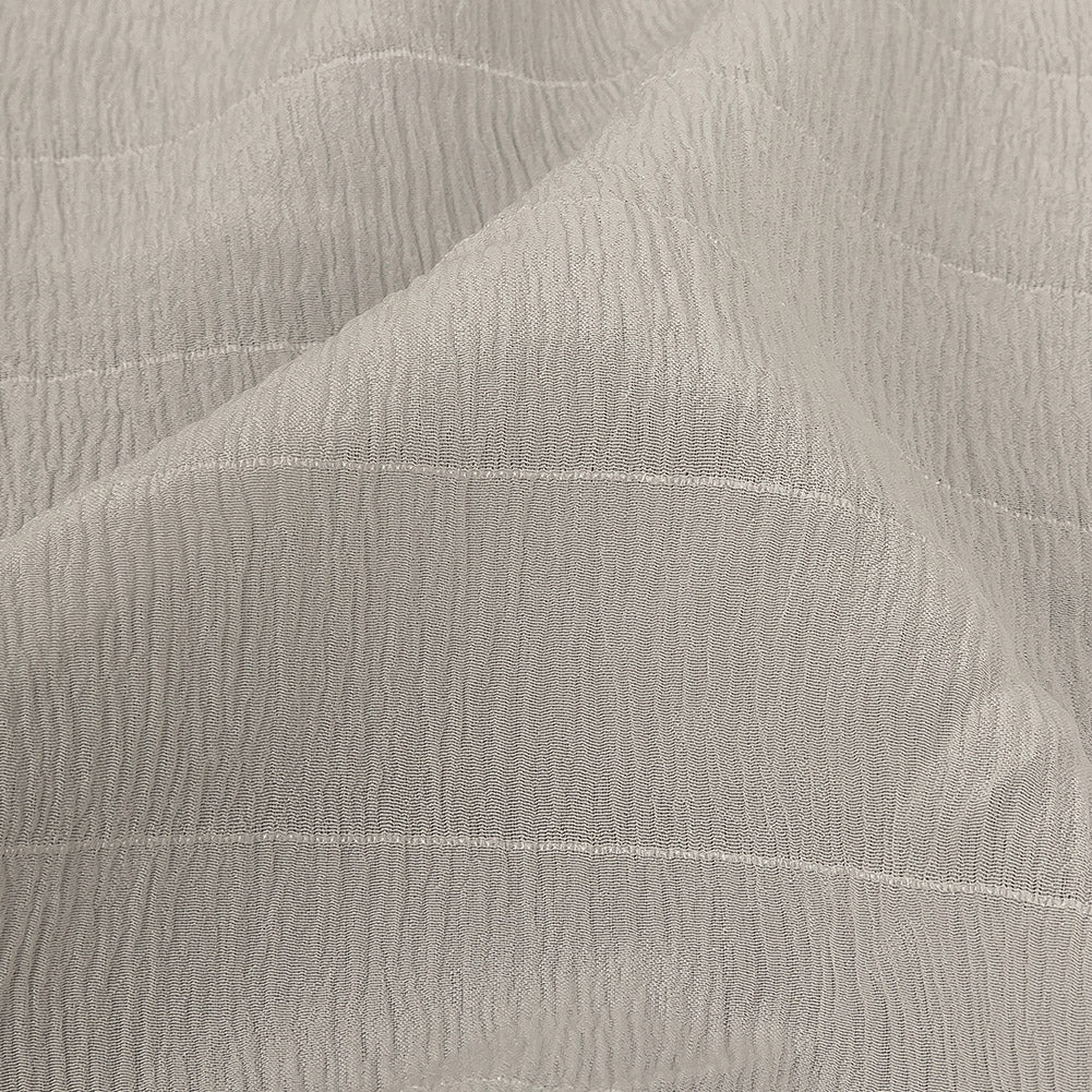 Famous Australian Designer Coconut Milk Stretch Crinkled Silk Crepe with Woven Pinstripes