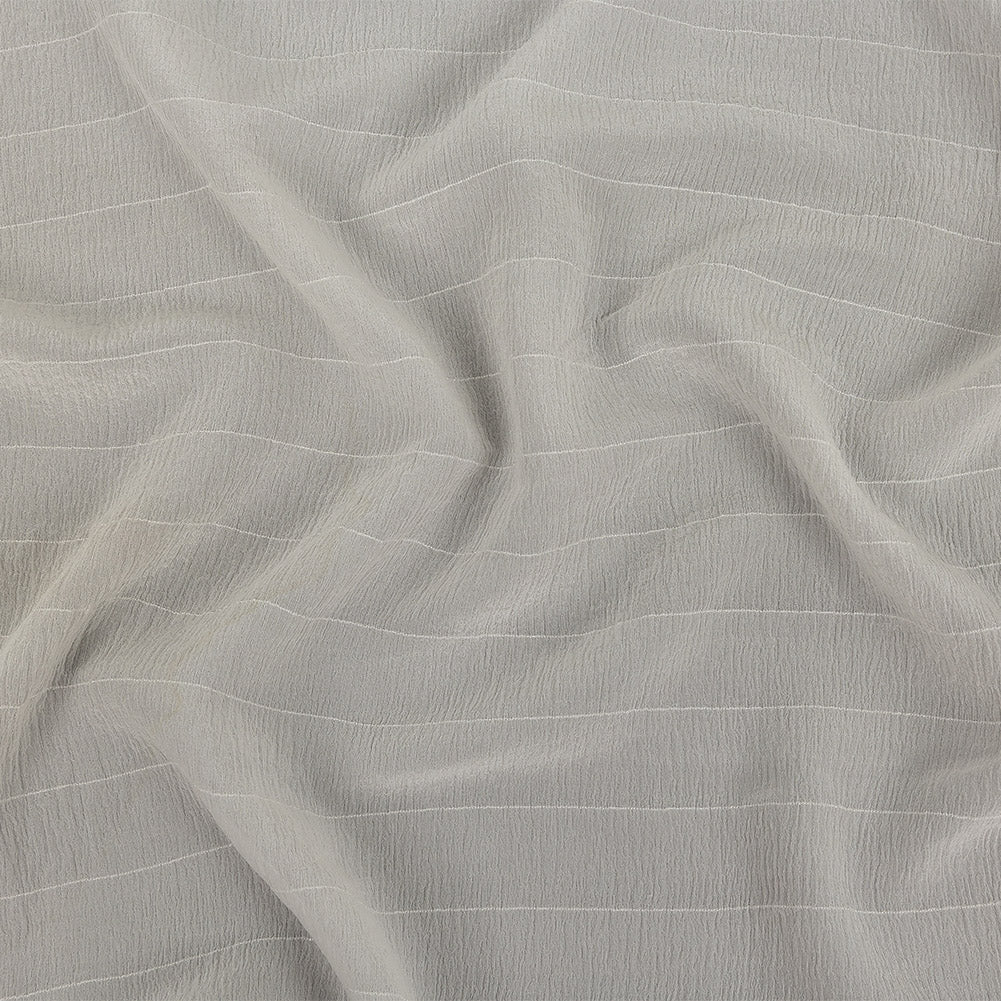 Famous Australian Designer Sugar Swizzle Crinkled Silk Crepe with Tonal Woven Stripes