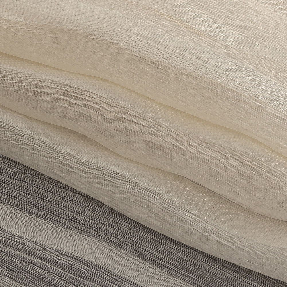 Famous Australian Designer Papyrus Crinkled Silk Chiffon with Twill Stripes