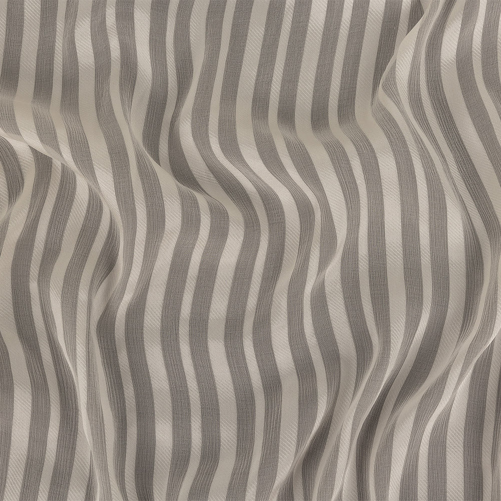 Famous Australian Designer Papyrus Crinkled Silk Chiffon with Twill Stripes
