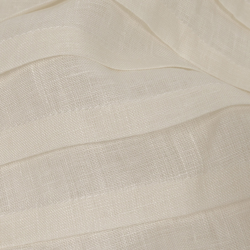 Famous Australian Designer Ivory Pintucked Pleats Linen Woven Panel