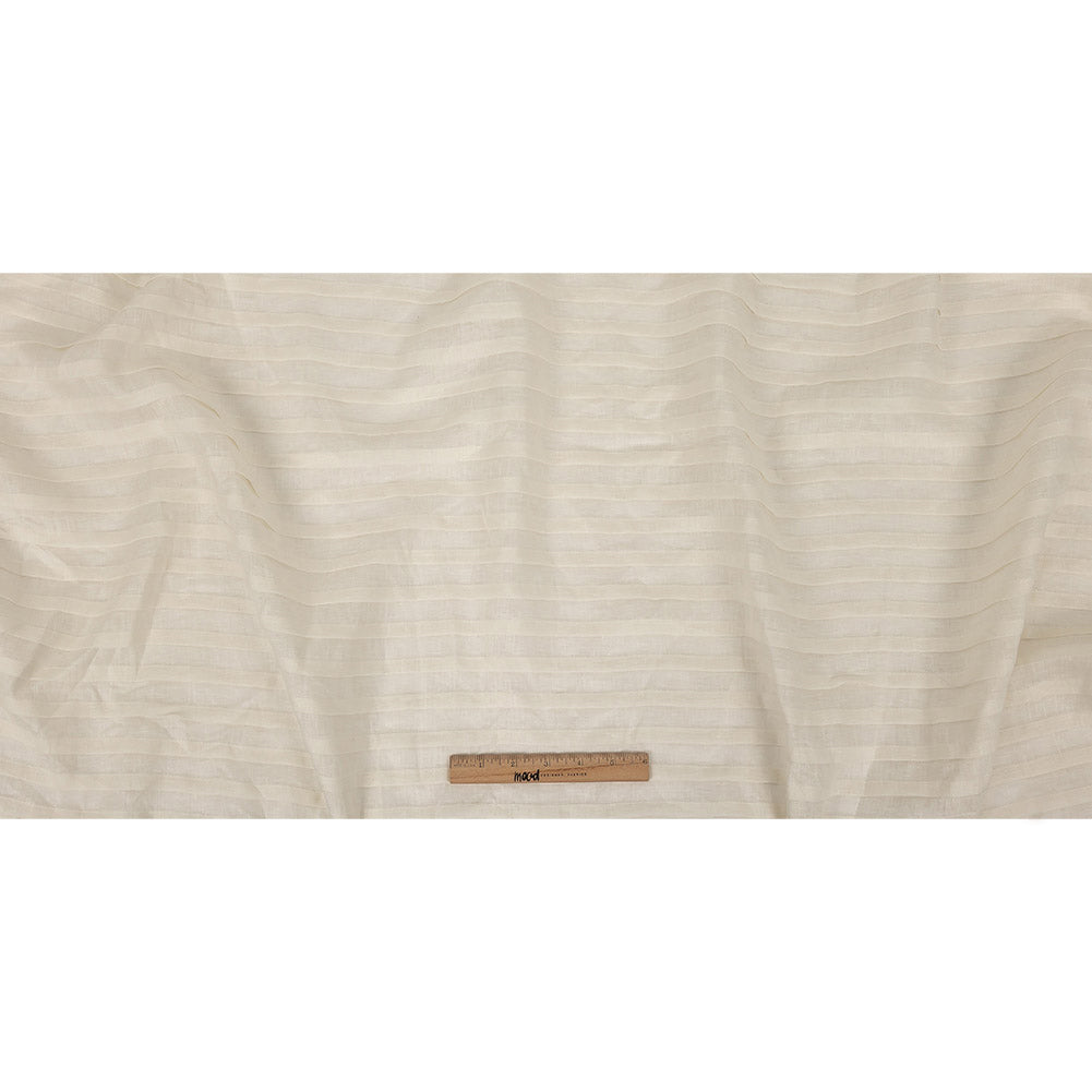 Famous Australian Designer Ivory Pintucked Pleats Linen Woven Panel