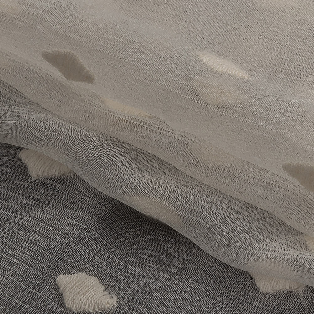Famous Australian Designer Pristine Embroidered Diamonds Crinkled Silk Chiffon