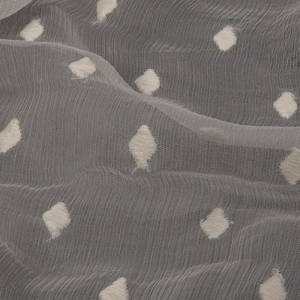 Famous Australian Designer Pristine Embroidered Diamonds Crinkled Silk Chiffon