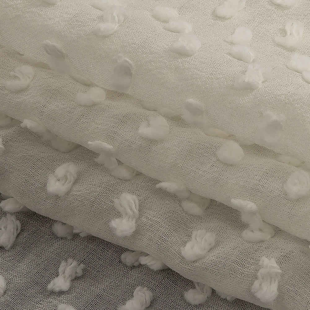 Famous Australian Designer Pearl Faux Swiss Dot Silk Georgette