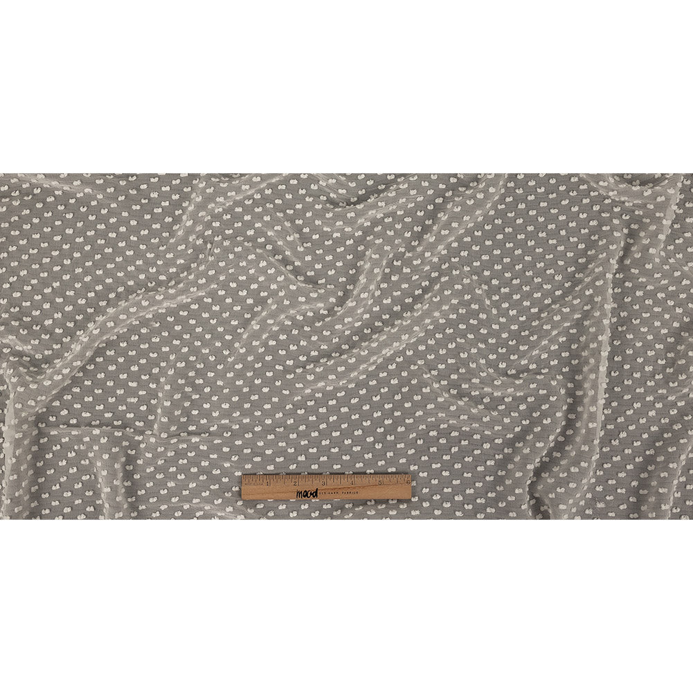 Famous Australian Designer Pearl Faux Swiss Dot Silk Georgette