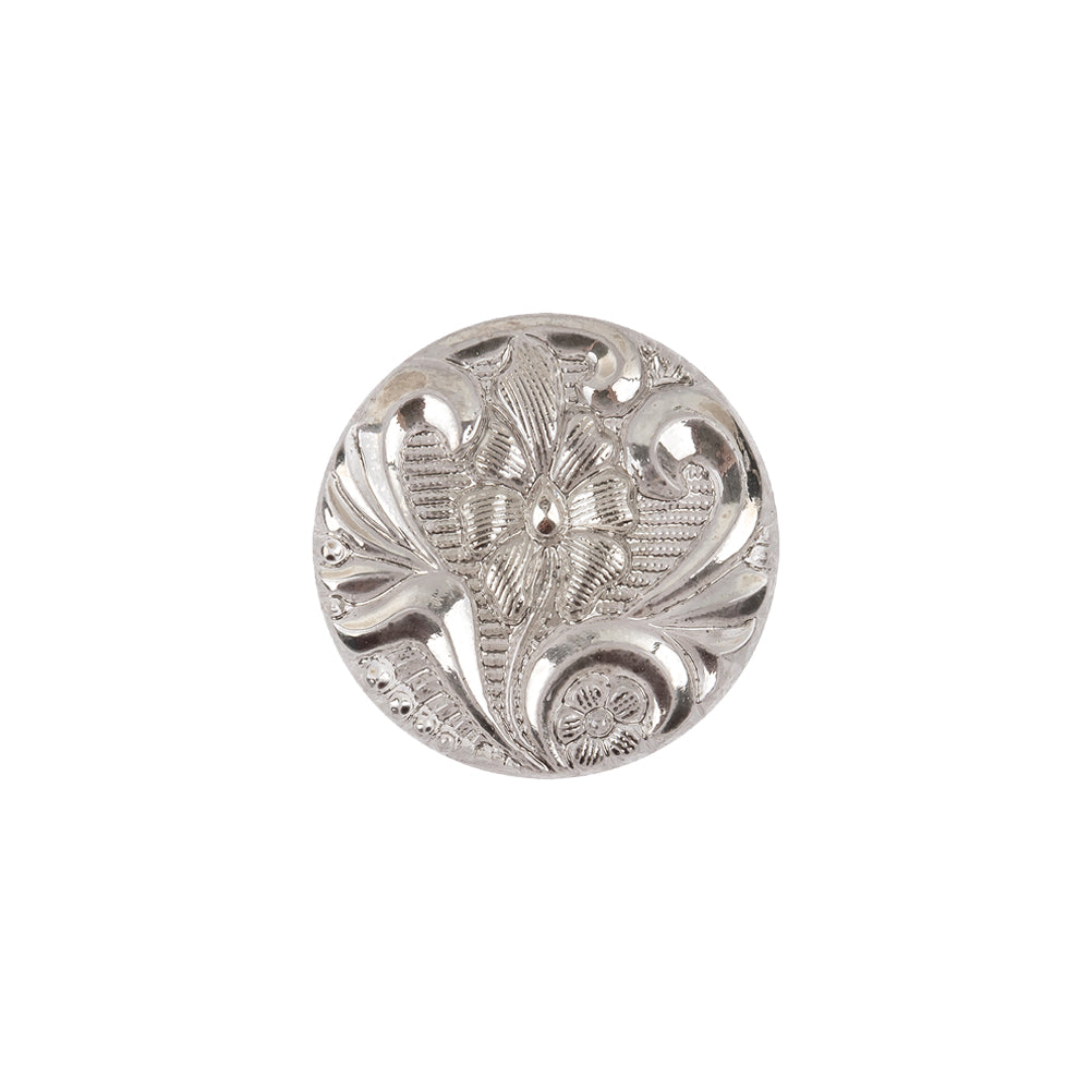 Vapor Translucent Floral Shank Back Glass Button - 28L/18mm