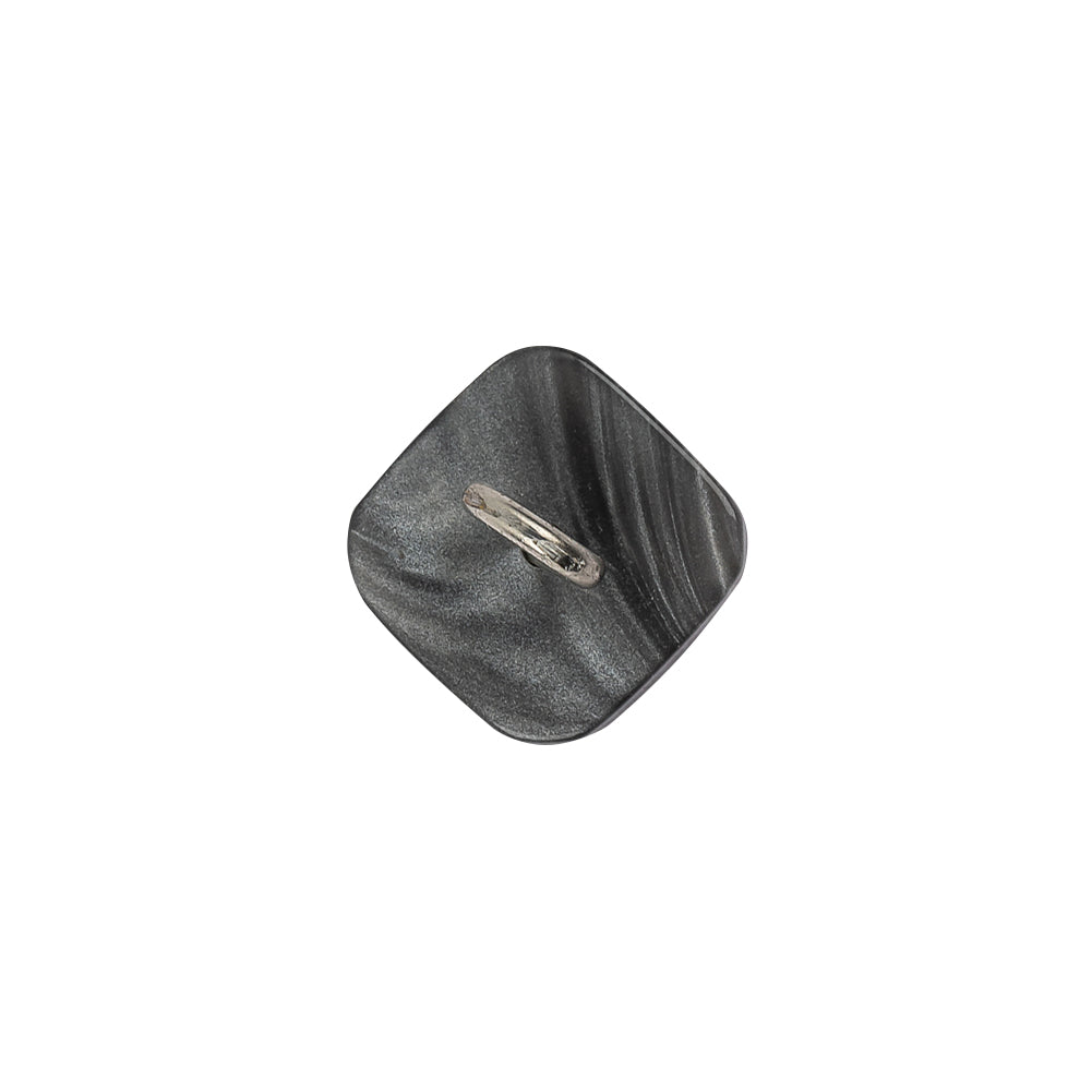Italian Smoky Beige Haze Plastic and Silver Metal Shank Back Button - 20L/12.5mm