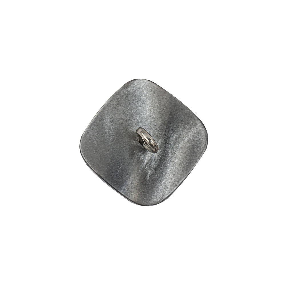 Italian Smoky Beige Haze Plastic and Silver Metal Shank Back Button - 32L/20mm
