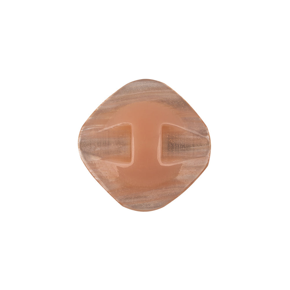 Blush Iridescent Rounded Square Self Back Plastic Button - 32L/20mm