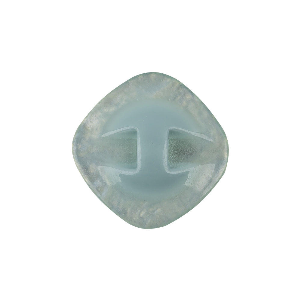 Powder Blue Iridescent Rounded Square Self Back Plastic Button - 36L/23mm