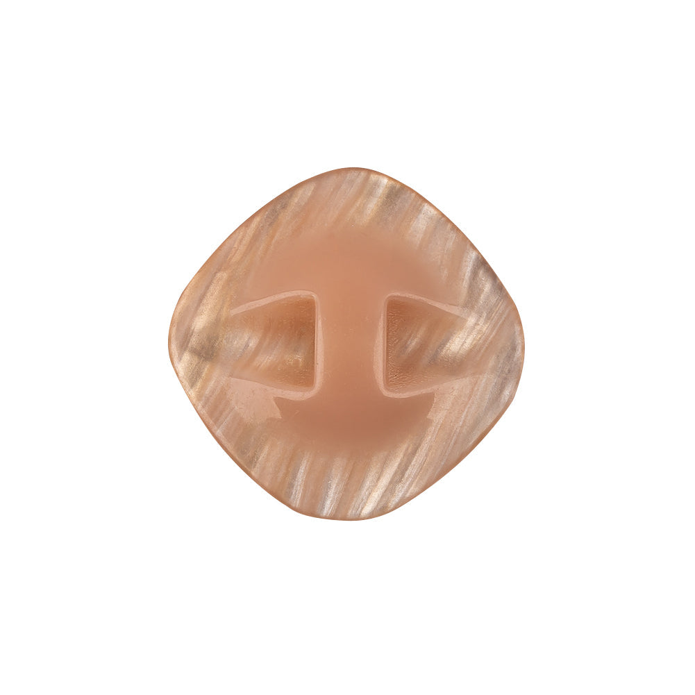 Blush Iridescent Rounded Square Self Back Plastic Button - 36L/23mm