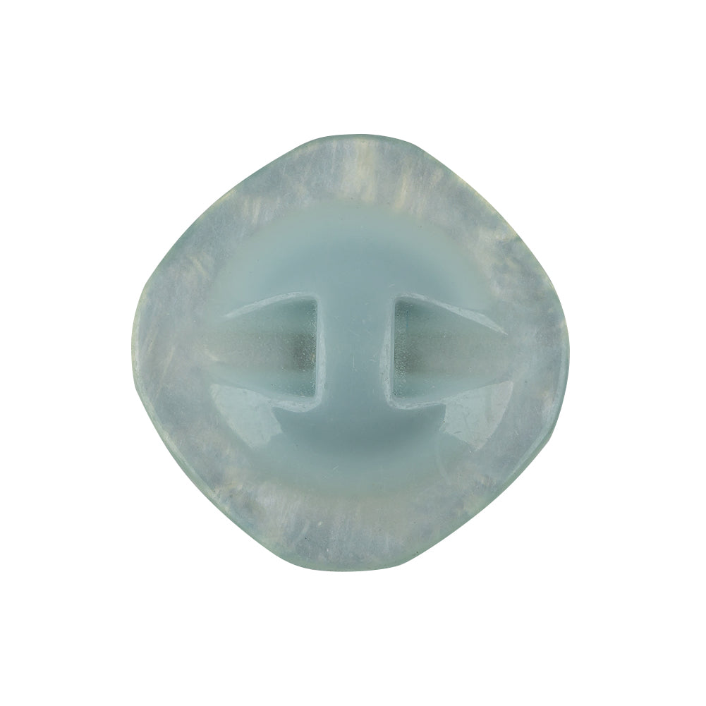 Powder Blue Iridescent Rounded Square Self Back Plastic Button - 40L/25.5mm