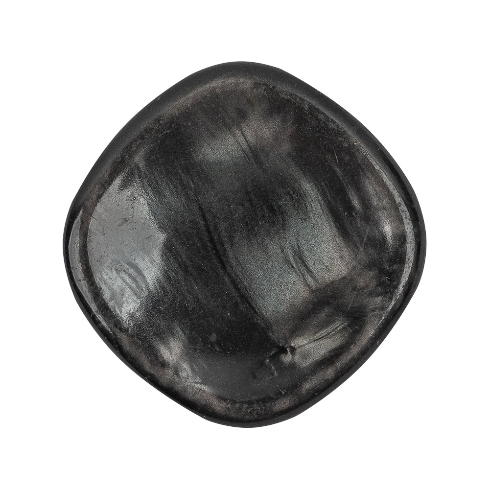 Smoke Iridescent Rounded Square Self Back Plastic Button - 48L/30.5mm