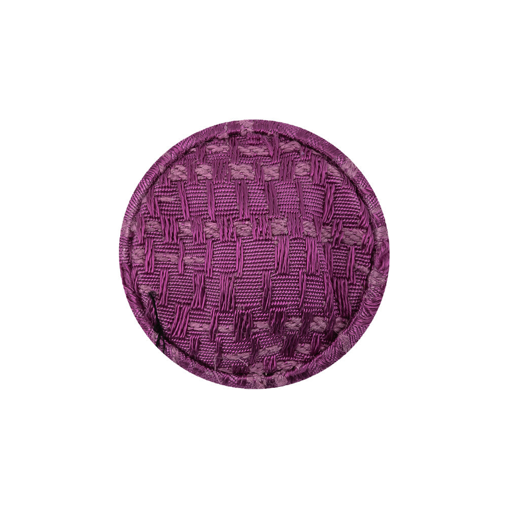 Magenta Jacquard Fabric Covered Domed Cotton Blend Sew On Button - 36L/23mm