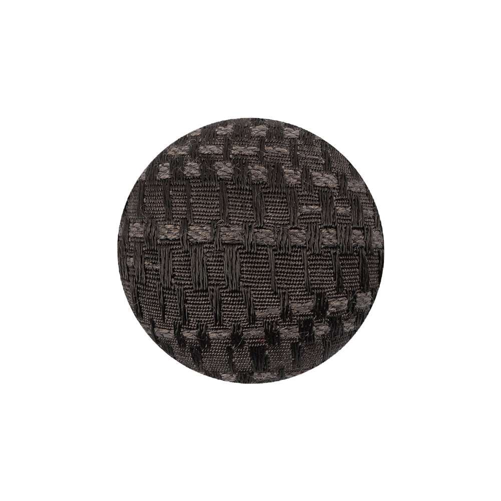 Brunette Jacquard Fabric Covered Domed Cotton Blend Sew On Button - 36L/23mm