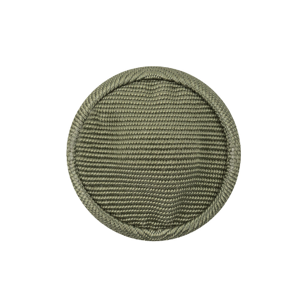 Oil Green Ottoman Fabric Covered Domed Cotton Blend Sew On Button - 38L/24mm
