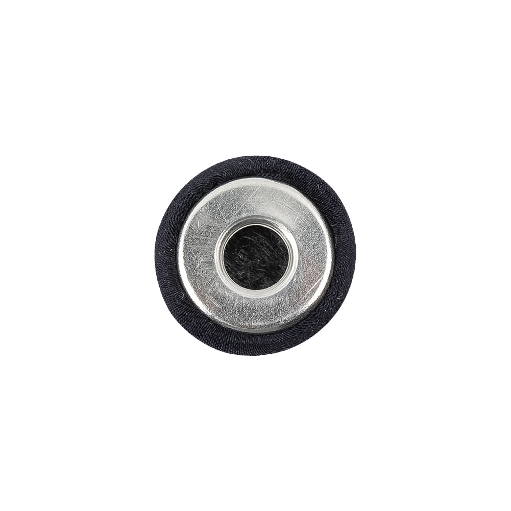 Black Fabric Covered Shallow Plate Silk Blended Sew On Button - 24L/15mm