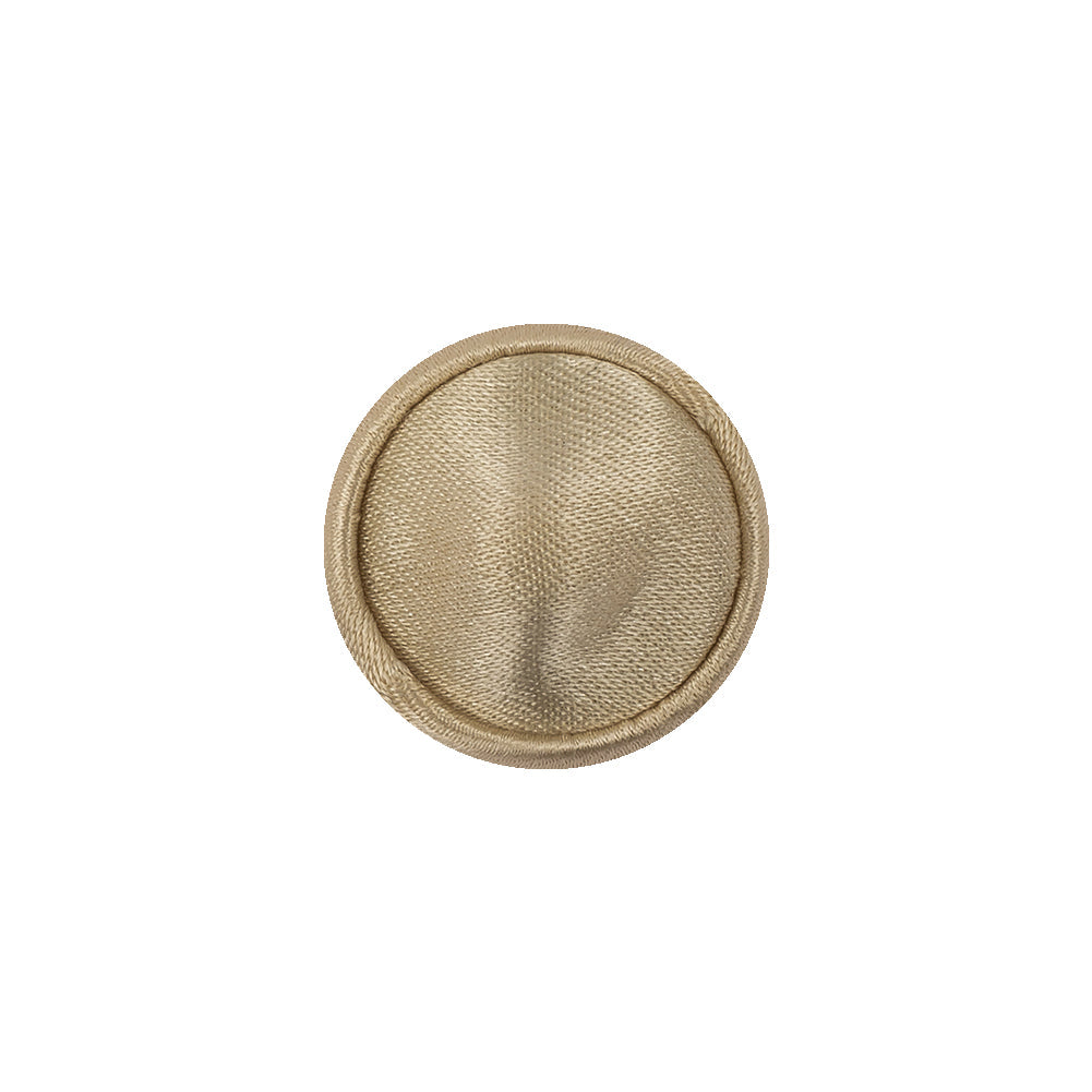 Ivory Satin Covered Domed Silk and Metal Sew On Button - 25L/16mm