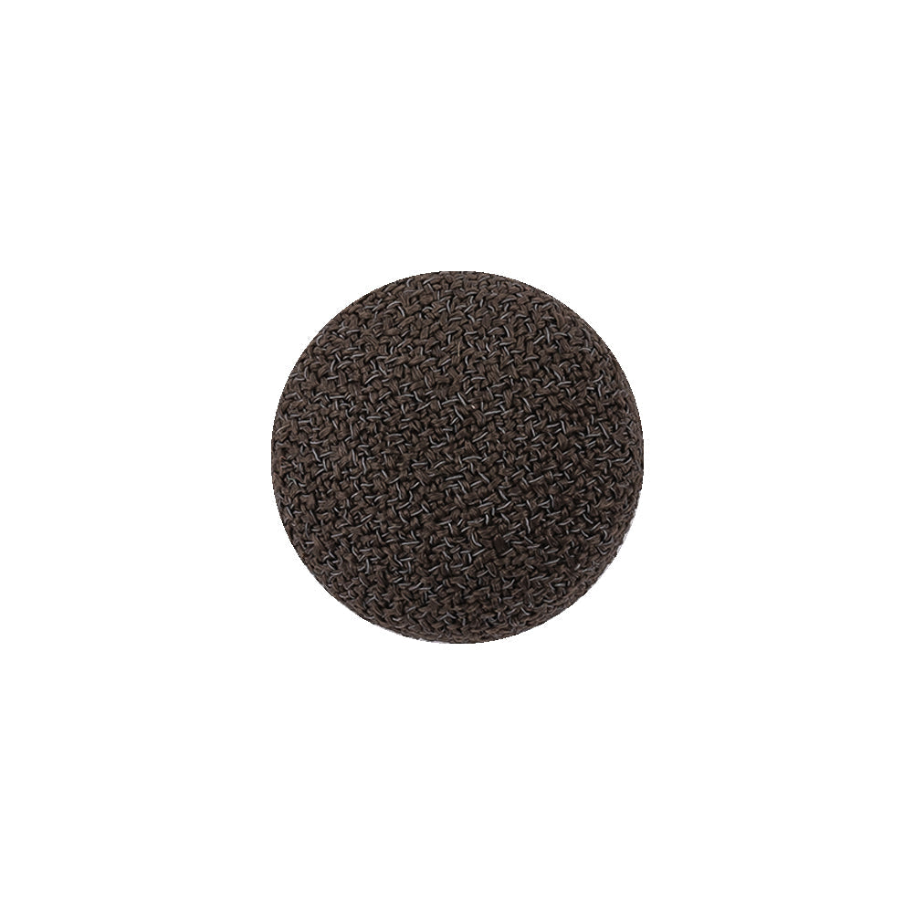 Brownie Creped Fabric Covered Domed Wool Blend Sew On Button - 25L/16mm