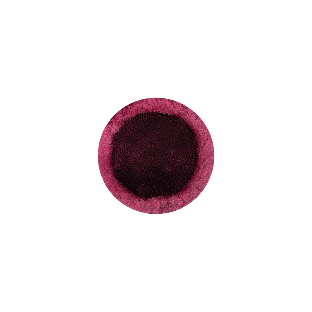 Plump Pink Velvet Covered Domed Rayon Blend Sew On Button - 22L/14mm