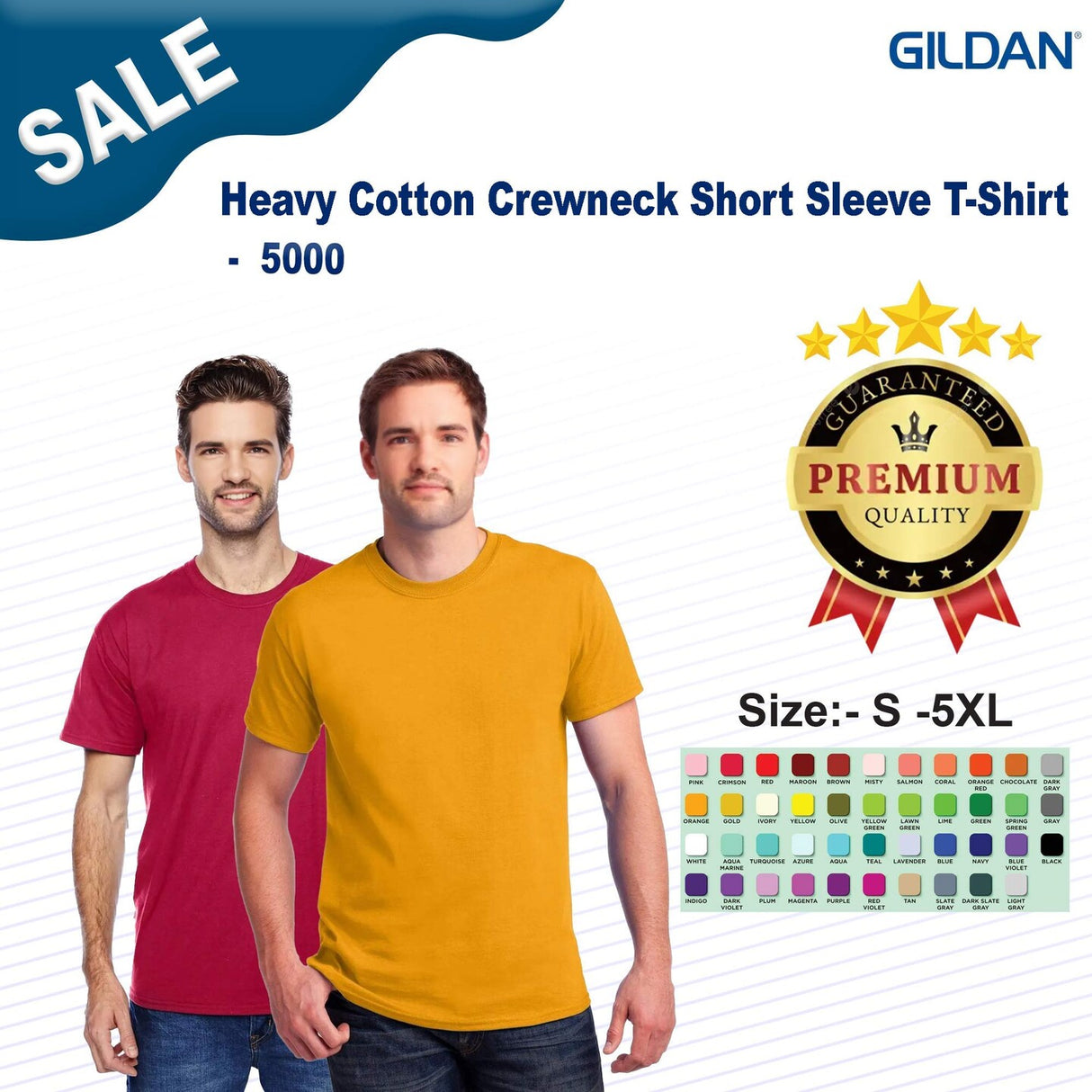 Gildan® Heavy Cotton Crewneck Short Sleeve T-Shirt