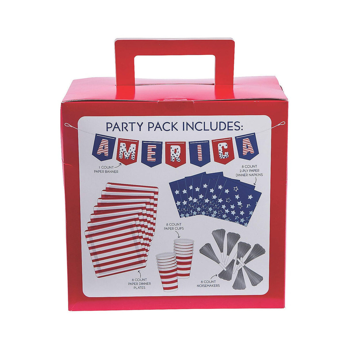 4th of July Patriotic Tableware Kit for 8 Guests 33 Pieces