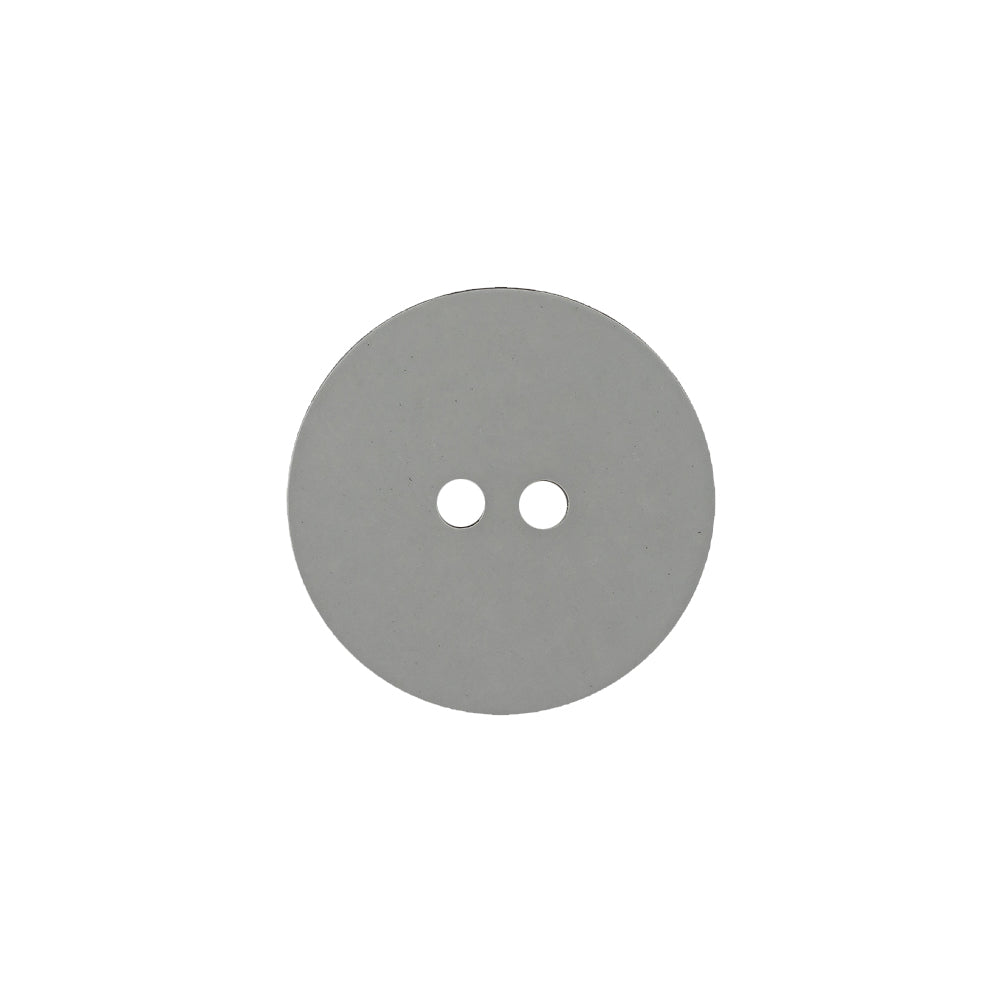 Silver Mirror Backed Two Hole Smooth Top Button - 28L/18mm